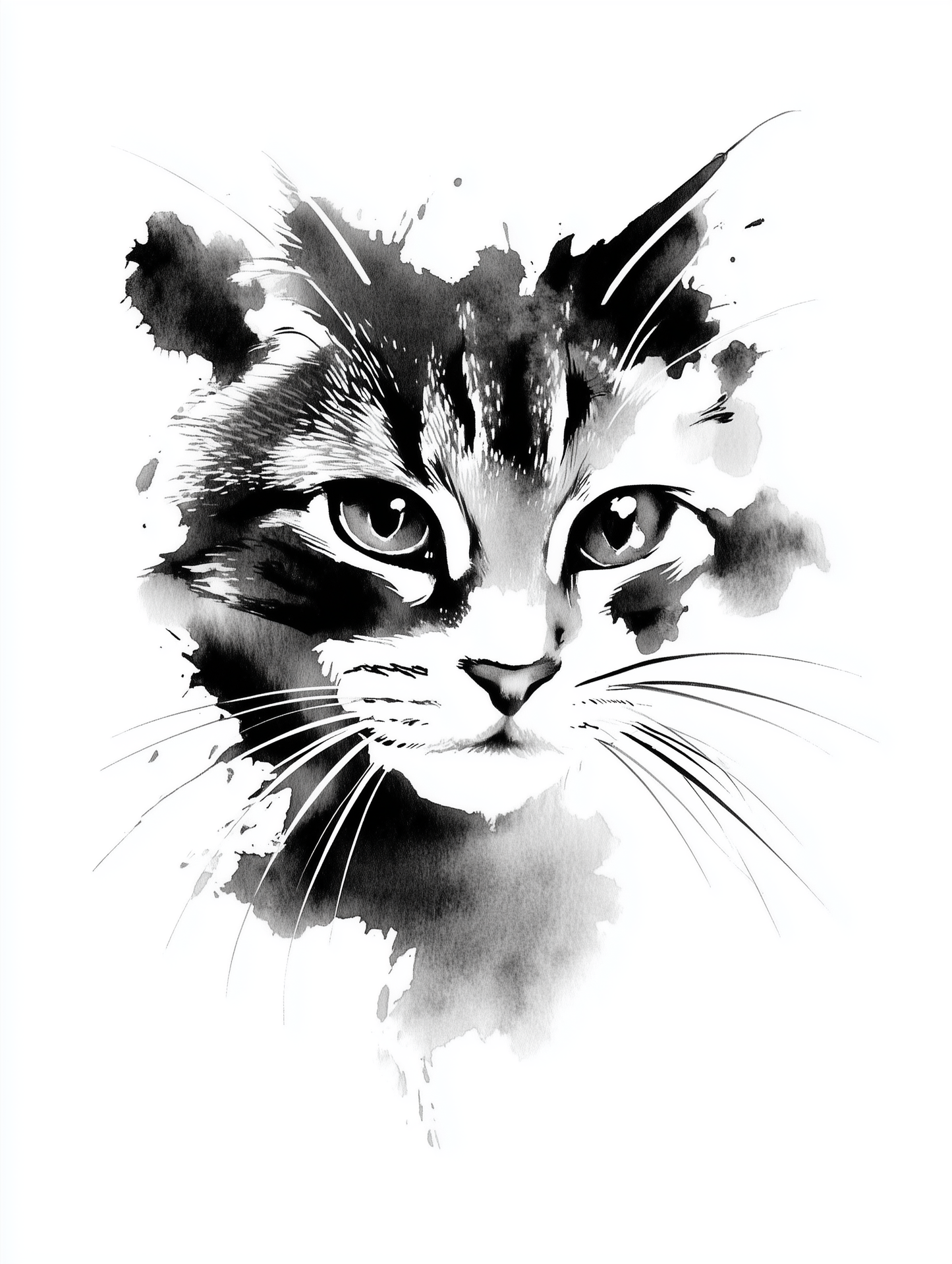 Abstract Ink Pet Portrait