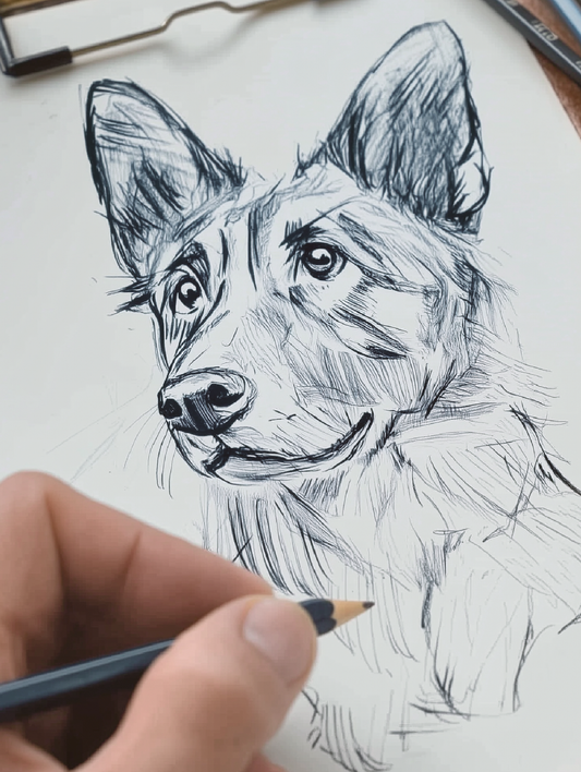 Modern Watercolour Pet Portrait