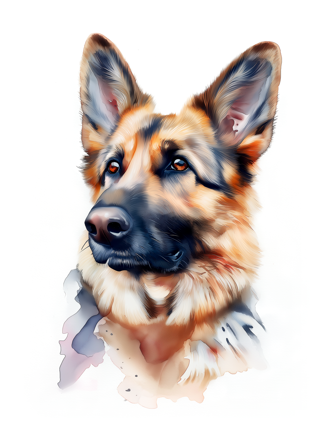 a pet portrait in our Modern Watercolour style