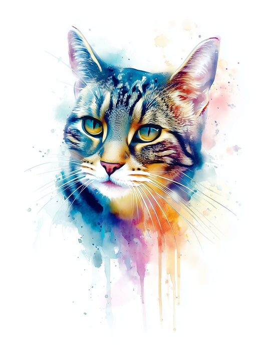 Miami Watercolour Pet Portrait Art Style