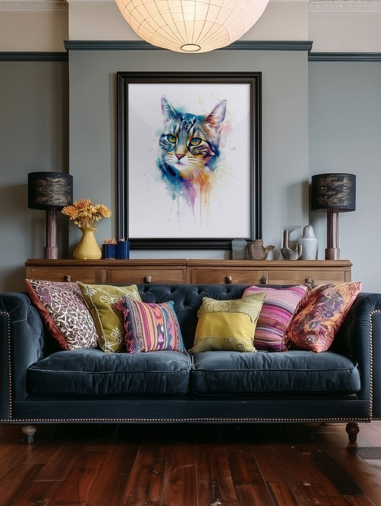 Miami Watercolour Pet Portrait Art Style